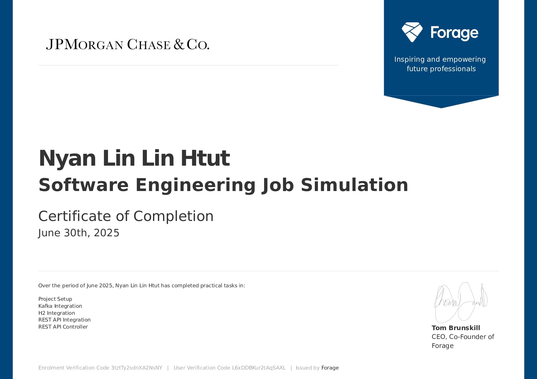 JPMorgan Chase Software Engineering – Work Simulation Project