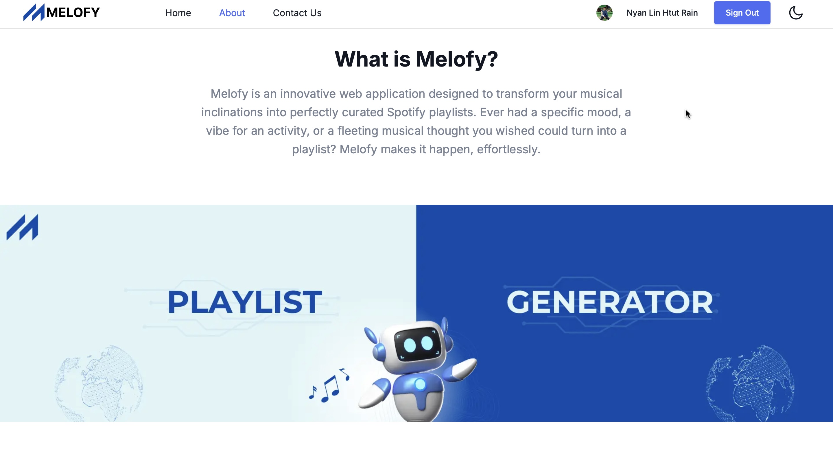 Melofy About Page