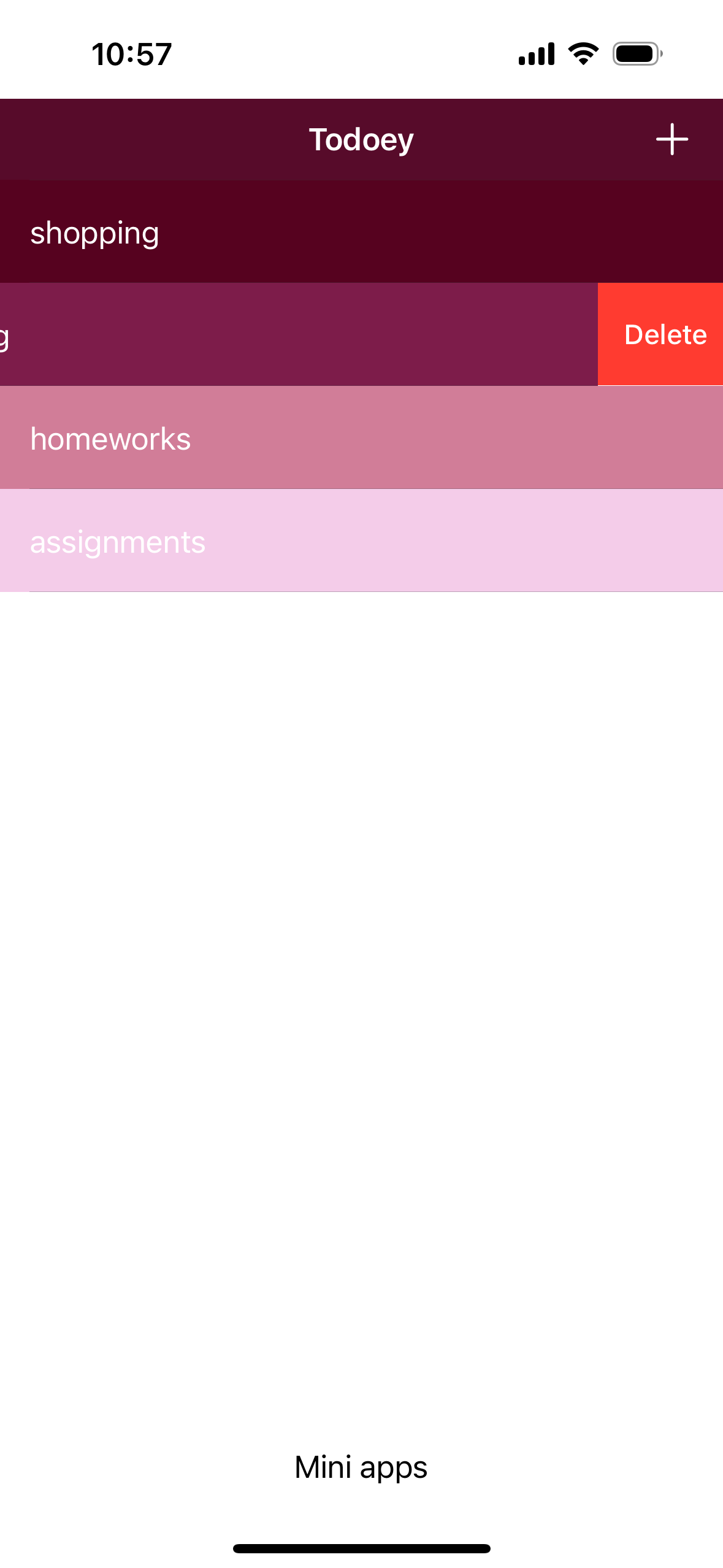 Swipe to Delete